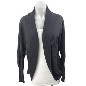 Aritzia Wilfred Women's Black Open Front Long Sleeve Knit Cardigan Sweater Top S